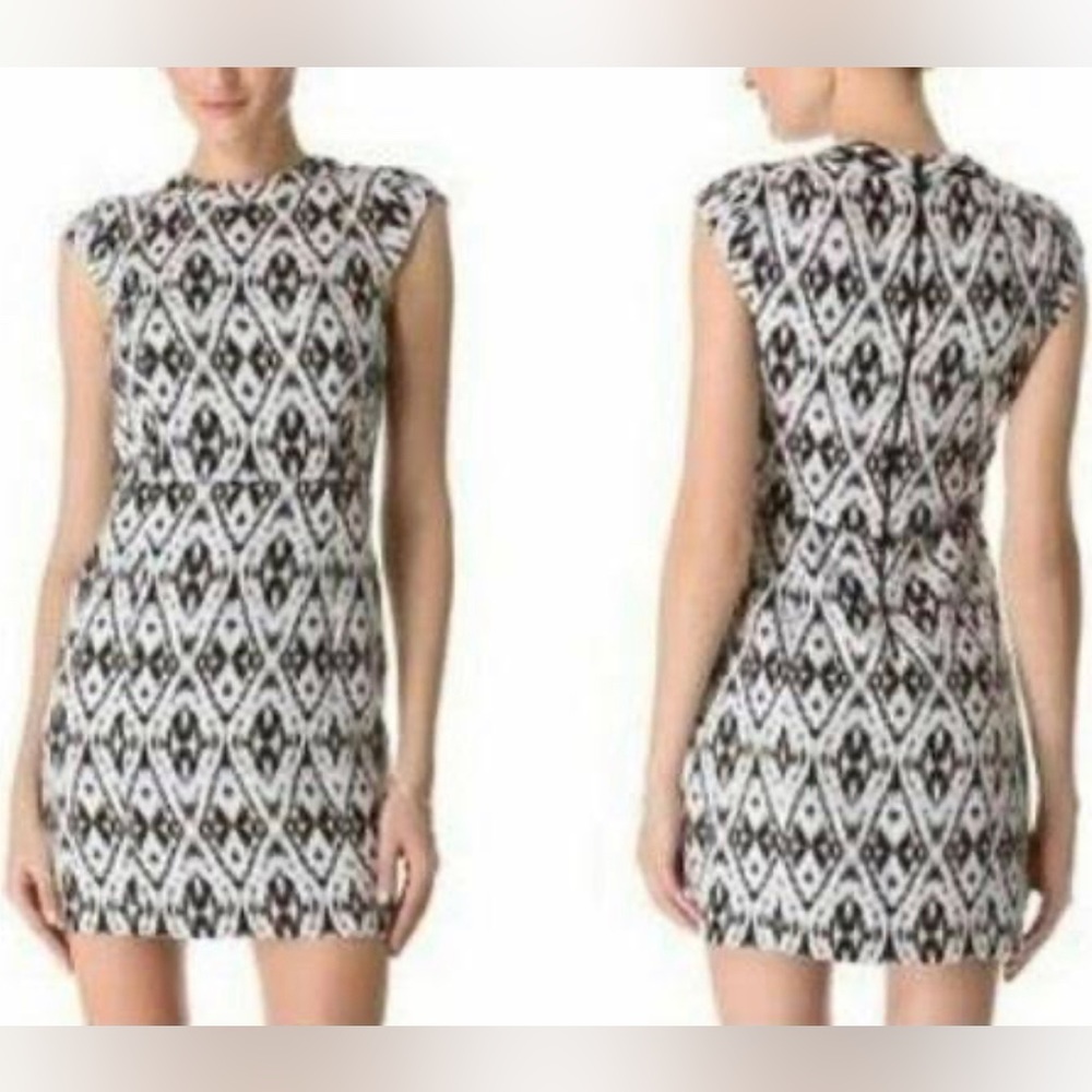 THEORY ANDES ORINTHIA GRAPHIC JACQUARD MINI DRESS